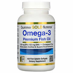 California Gold Nutrition Omega-3 Premium Fish Oil (100 капс.)