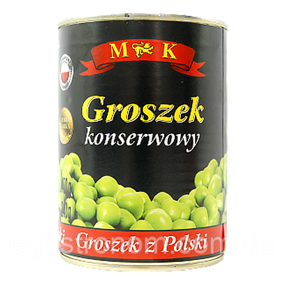 Горох консервований МК MK 400/240g 10шт/ящ (Код: 00-00005844)