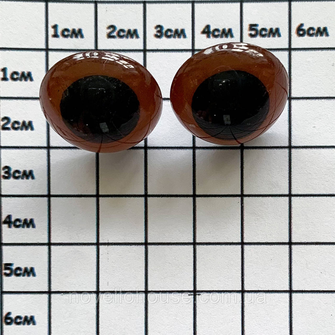 Оченята на гвинті з заглушкою коричневі 22 мм (Фурнітура для ляльок)