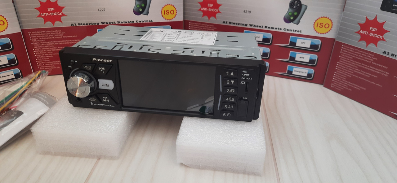 Автомагнитола Pioneer Пионер 4019 +пульт на руль блютуз BT экран 4" mp5 ...