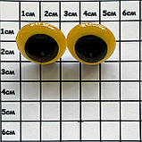 Оченята на гвинті з заглушкою жовті 22 мм (Фурнітура для ляльок), фото 2