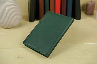 Шкіряна обкладинка для блокноту А5 Дизайн №2, натуральна шкіра Краст, колір Зелений, фото 2