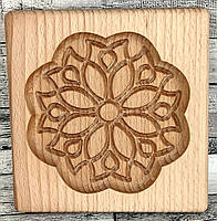 Пряникове дошка Візерунок №3 Хризантема дерев'яна розмір 14 *13 * 2см. Форма для формування пряників