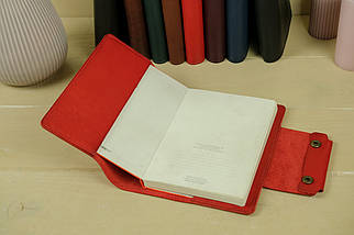 Шкіряна обкладинка для блокноту А5 Дизайн №2, натуральна шкіра Краст, колір Червоний, фото 2