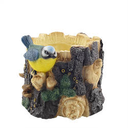 Кашпо Пташка на пеньку (гіпс) K0732(G)