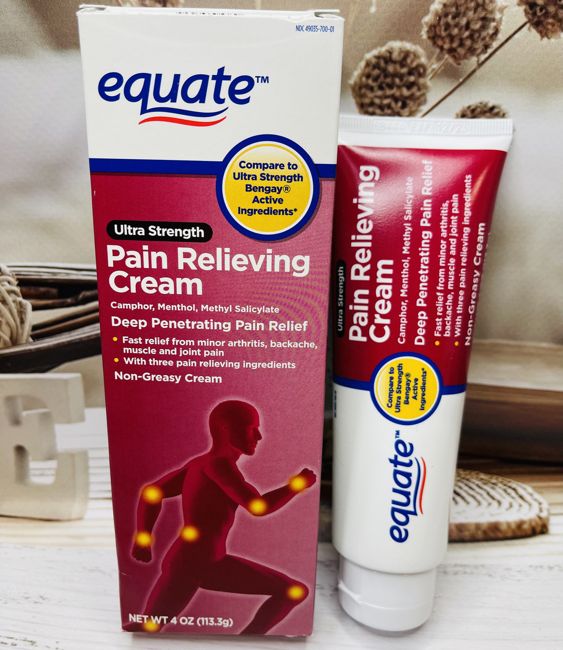 Мазь для зняття болю в суглобах, м'язах Equate Pain Relief Cream