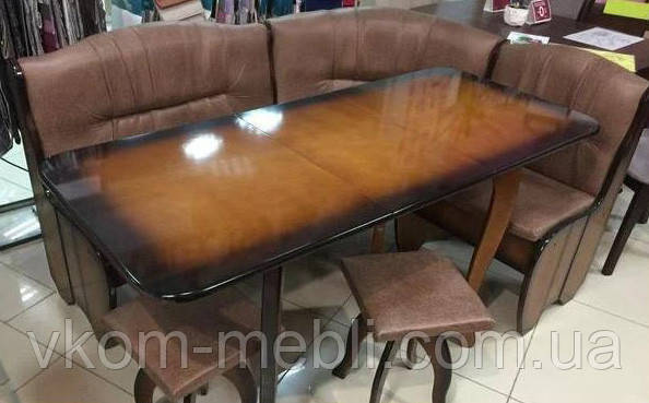 Кухонний куточок з розкладним столом Канзас та 2 табуретами, фото 1