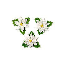 Заготівка новорічна "Пунсеттія біла" з фетру