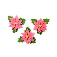 Заготівка новорічна "Пунсеттія темно-рожева" з фетру