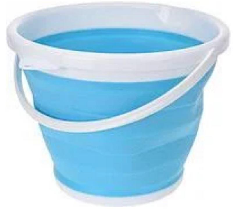 Відро 10 літрів туристичне складне Collapsible Bucket Блакитне, фото 1