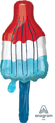А 40" Red, White & Blue Popsicle SuperShape Foil Ballo — Морозиво фруктове лід — Куля фольгований