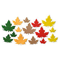 Декор із фетру Набір фігурок "Осінні листя клена" для творчості (вирубка, висічка)
