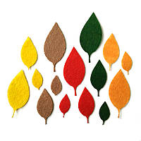Набір фігурок із фетру "Осінні листя вишні" для творчості (вирубка, висічка)