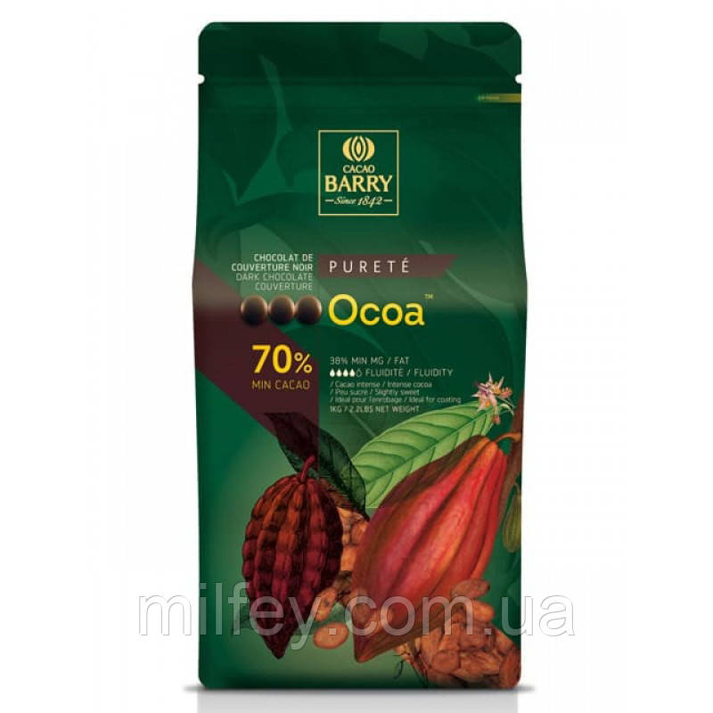 Чорний шоколад Cacao Barry OCOA 70% 1 кг