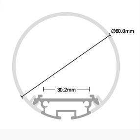 Профіль для світлодіодної стрічки накладної вузький розміри