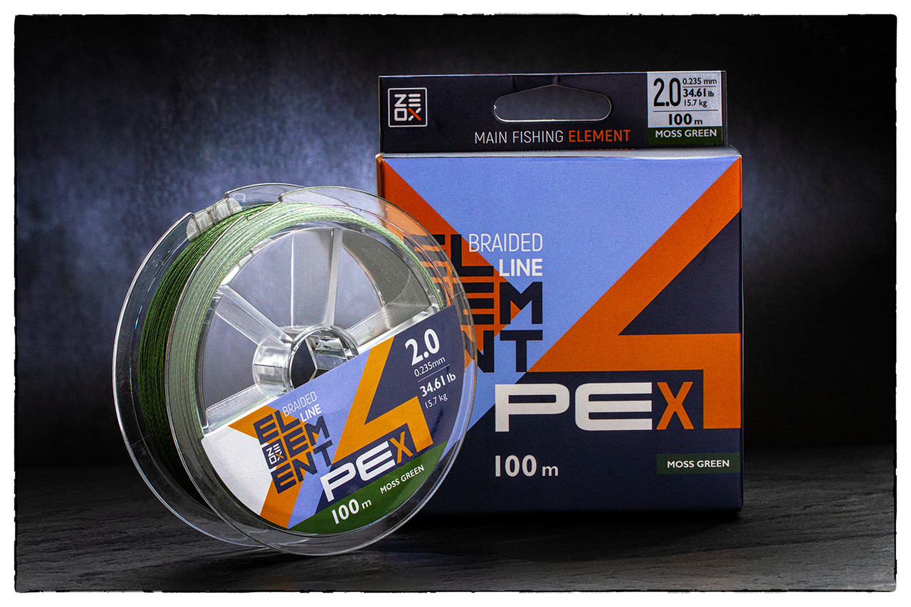 Шнур Zeox Element PE X4 (зелений) 0. 185 mm 150 м