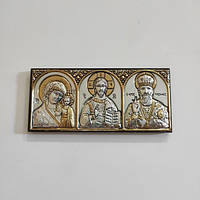 Икона тройная Богородица Казанская, Спаситель, Святой Николай EP0 (77х34)