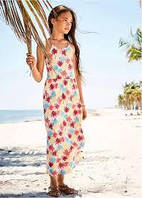 Платье детское Bonprix с пальмами бежевое