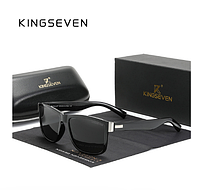 Брендові сонцезахисні окуляри Wayfarer з поляризованими лінзами N752 KINGSEVEN DESIGN Чорний/Сірий