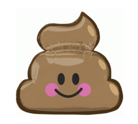 А 25" x 24" Emoticon Poop SuperShape Foil Balloon . Фольгована куля какао — В УП