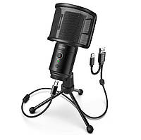 Студійний мікрофон Fifine K683A USB/USB C c штативом