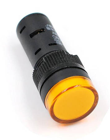 Світлодіодний індикатор AD16-16DS 240v AC/DC жовтий, фото 1