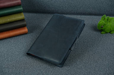 Обкладинка для блокноту А5 Дизайн №1 з натуральної шкіри колір Синій