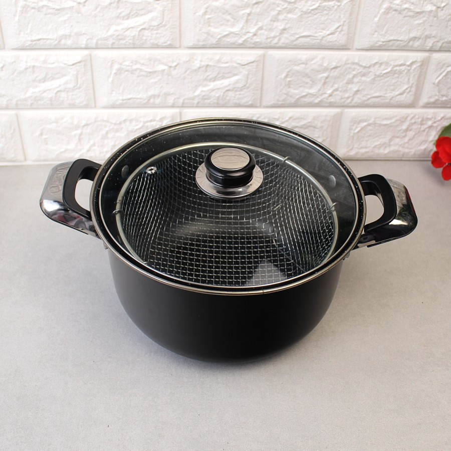 Каструля для фритюру 4л з вуглецевої сталі для приготування картоплі фрі