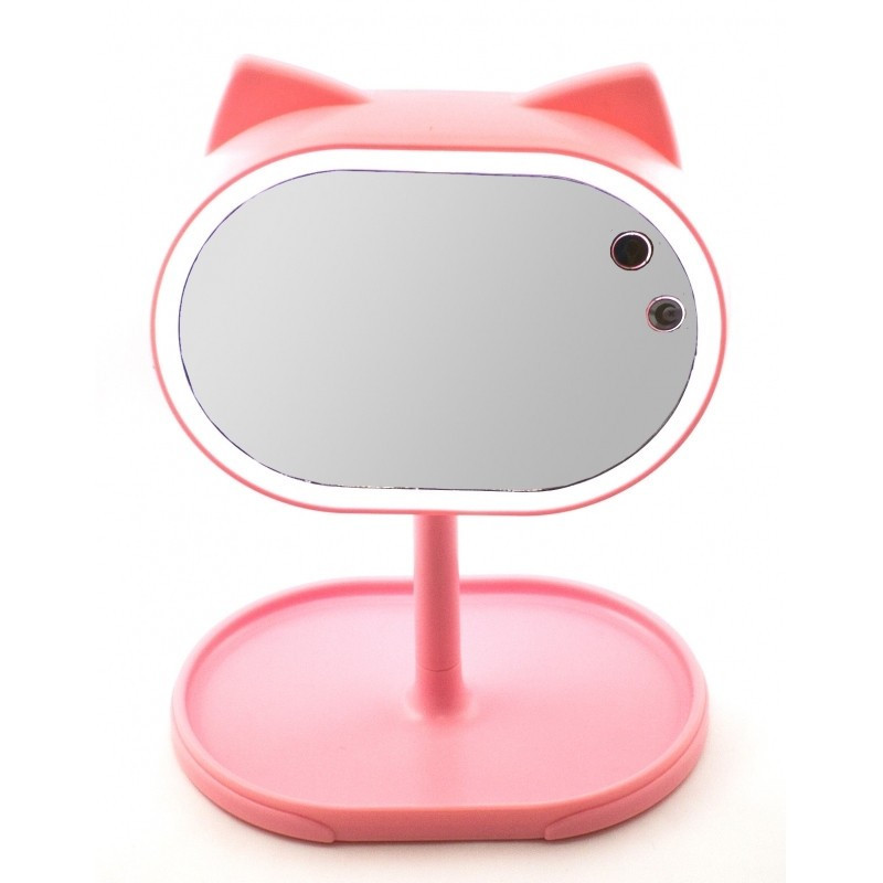 Велике дзеркало з підсвіткою для макіяжу Led mirror FOX. Поворотна підставка, режим нічника
