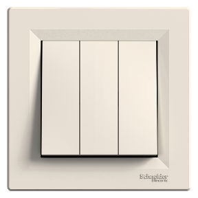 Вимикач  3-клавішний крем ASFORA, фото 1