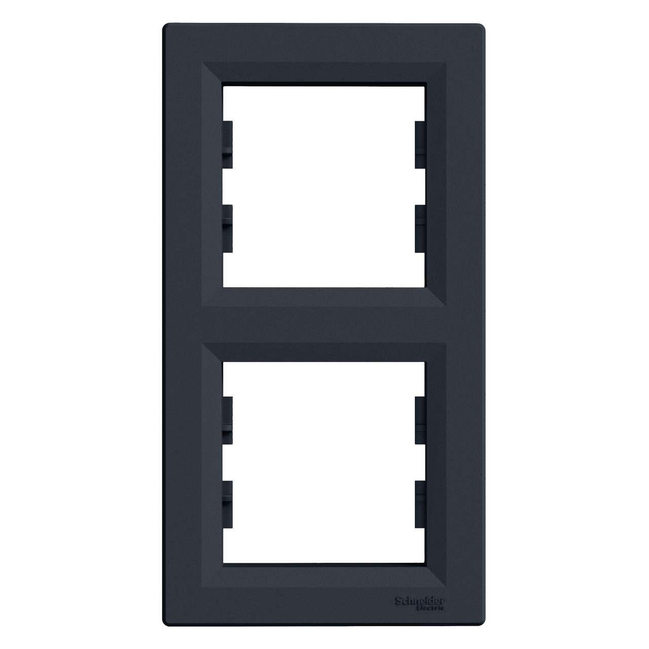 Рамка 2-місна вертикальна Asfora антрацит, фото 1