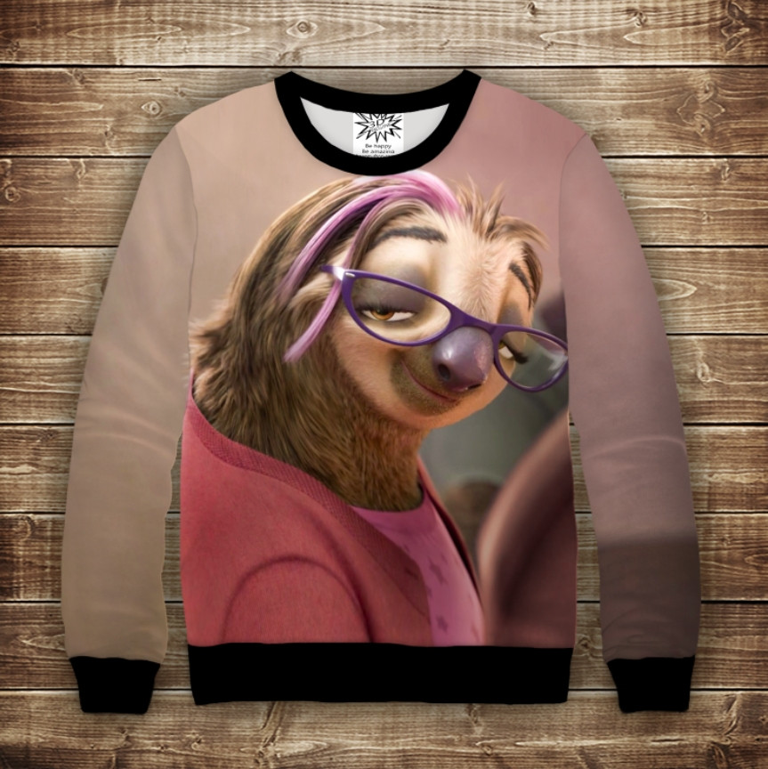 Світшот з 3D принтом Дівчинка Лінівець. Зоотопія ВСІ Розміри, фото 1