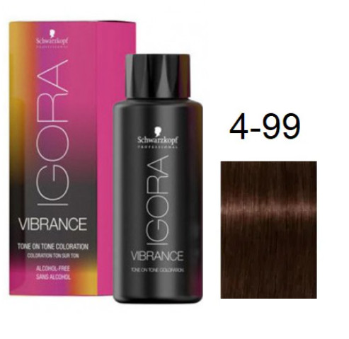 Фарба для волосся Schwarzkopf igora Vibrance безаміачна 4-99 Середньо-коричневий фіолетовий екстра 60 мл