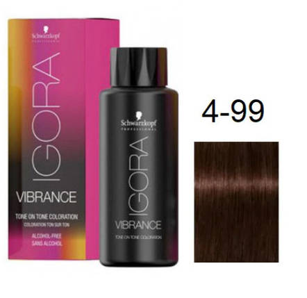 Фарба для волосся Schwarzkopf igora Vibrance безаміачна 4-99 Середньо-коричневий фіолетовий екстра 60 мл, фото 2