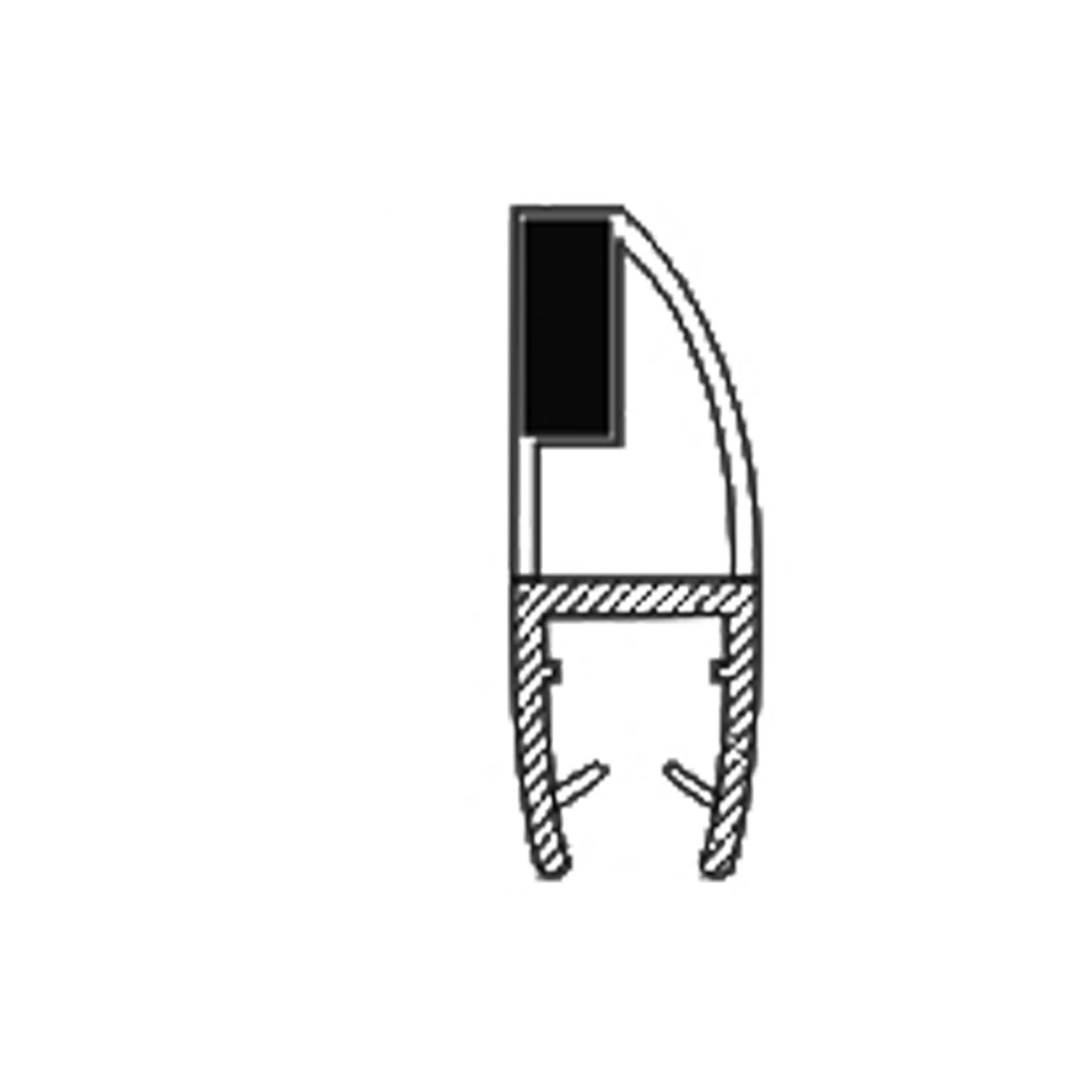 Магнітний ущільнювач для душової кабіни ( МСМ1 ) довжиною 2 м