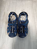Туфлі сандалі для хлопчика Туреччина розмір 34 устілка 20,5 см сині еко-шкіра, фото 5