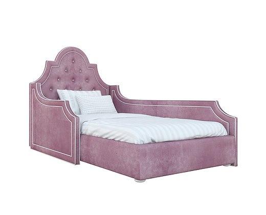 Дитяче ліжко для дівчинки MeBelle MAGESTY 90х190 односпальне з бортиками та механізмом, рожевий велюр