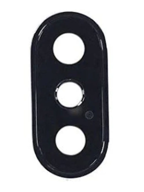 Скло камери для iPhone X, чорне, в рамці