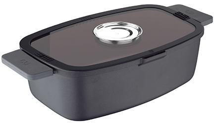 Гусятница со стеклянной крышкой BERGNER INFINITY 32x20x11см 2032-BGIC, фото 1