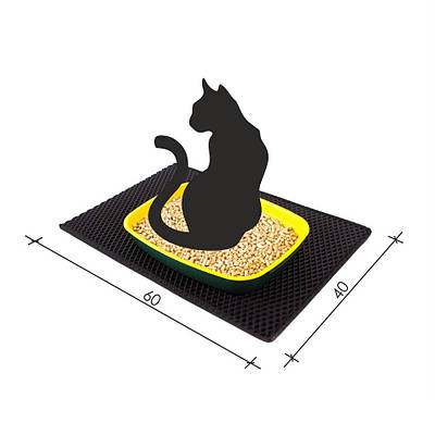 Килимок для котячого туалету EVAPLAST 60х40см, чорний