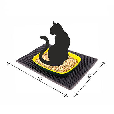 Килимок для котячого туалету EVAPLAST 60х40см, сірий