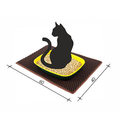 Килимок для котячого туалету EVAPLAST 60х40см, коричневий