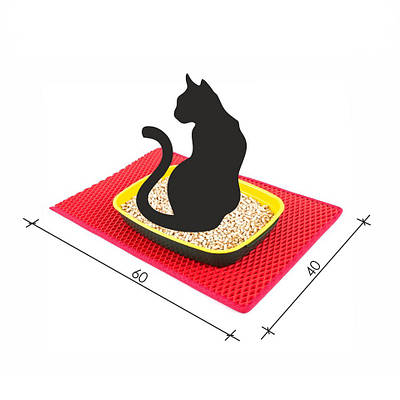 Килимок для котячого туалету EVAPLAST 60х40см, червоний