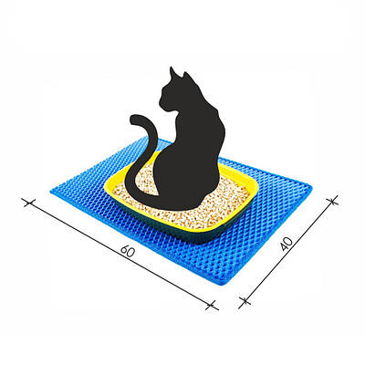 Килимок для котячого туалету EVAPLAST 60х40см, синій