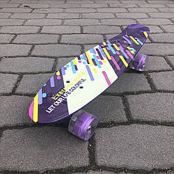 Пенні Борд Фіолетовий колеса світяться Скейт дитячий Best Board F 9797