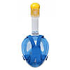 Повнолицьова панорамна маска для снорклінга FreeBreath M2068G (S / M) Blue, фото 3