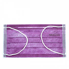 Маска фіолетова медична Meditex тришарова 5 шт.