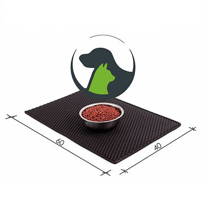 Килимок для корму EVAPLAST 60х40см, чорний