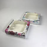 Коробка для пряника, 150*150*30 мм, з вікном, "Роза", фото 6