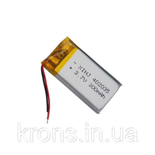 Акумулятор 402035 Li-pol 3.7В 300мАг для RC моделей GPS MP3 MP4